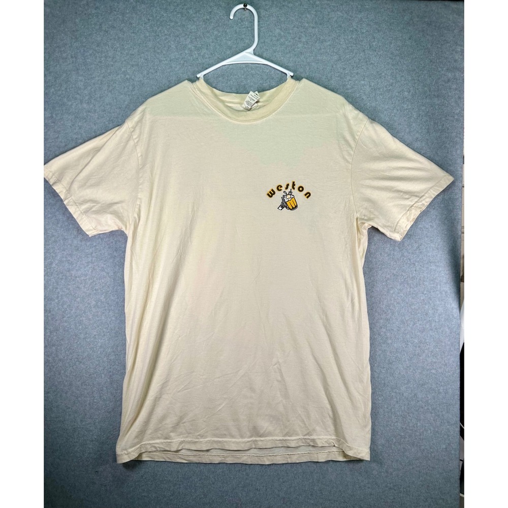 Comfort Colors Slam Diego T Shirt Mens Large Cream Weston Hat Company Beer Mug